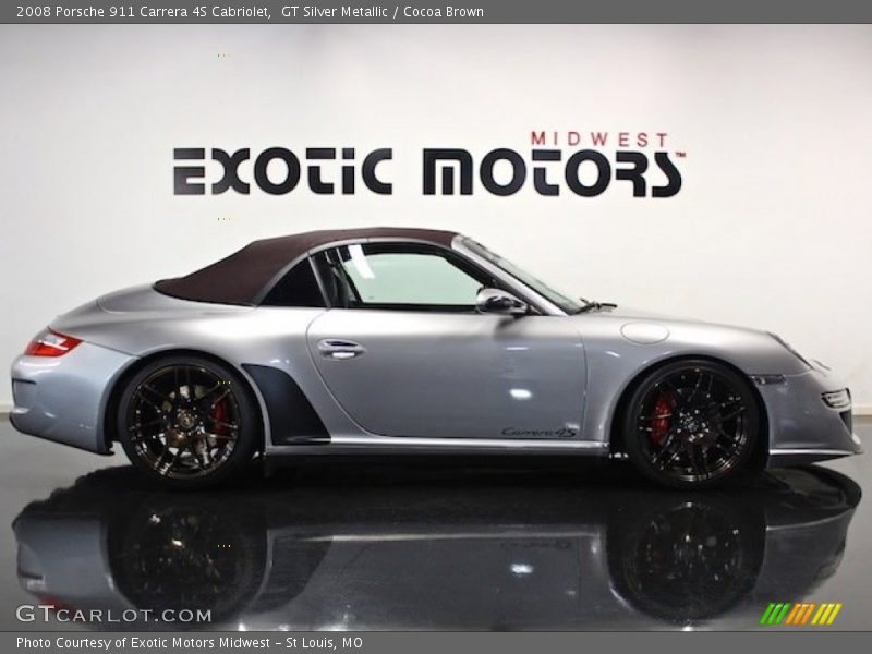 GT Silver Metallic / Cocoa Brown 2008 Porsche 911 Carrera 4S Cabriolet