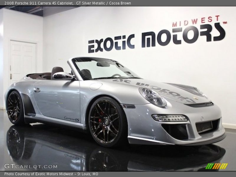 GT Silver Metallic / Cocoa Brown 2008 Porsche 911 Carrera 4S Cabriolet