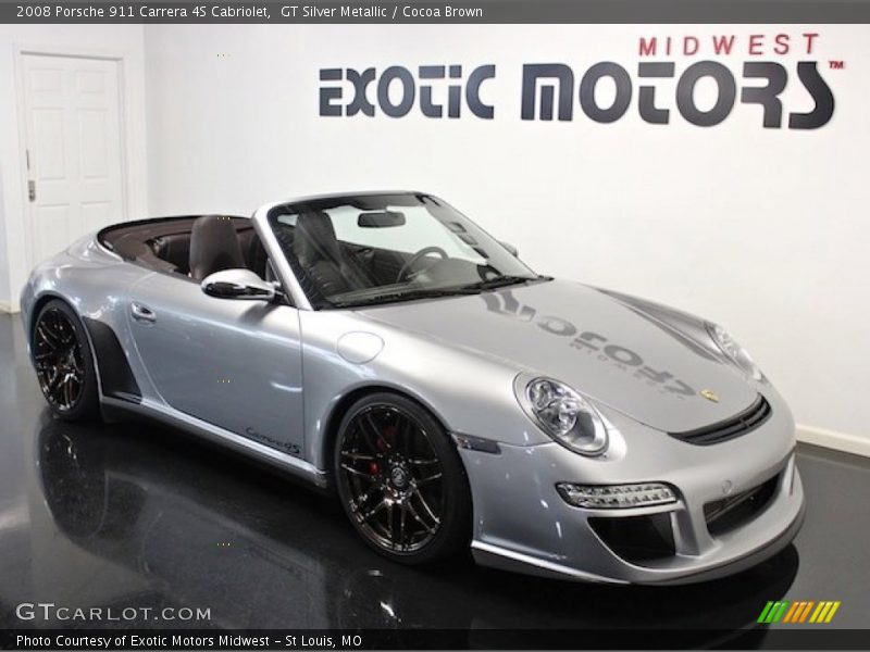 GT Silver Metallic / Cocoa Brown 2008 Porsche 911 Carrera 4S Cabriolet