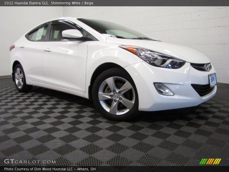 Shimmering White / Beige 2012 Hyundai Elantra GLS