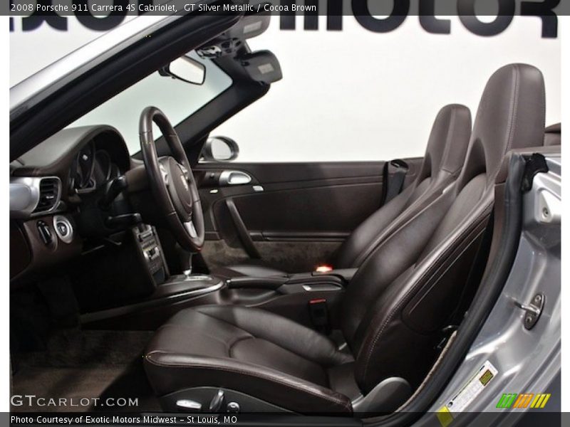 GT Silver Metallic / Cocoa Brown 2008 Porsche 911 Carrera 4S Cabriolet
