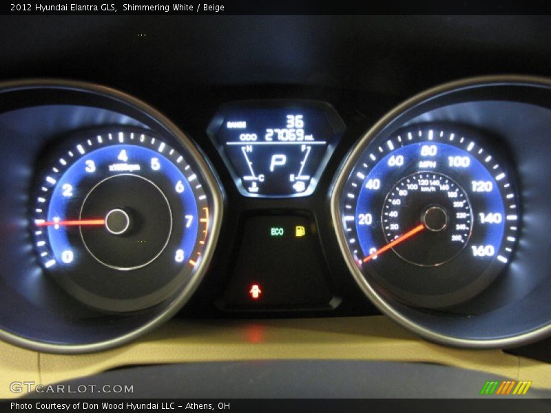 Shimmering White / Beige 2012 Hyundai Elantra GLS