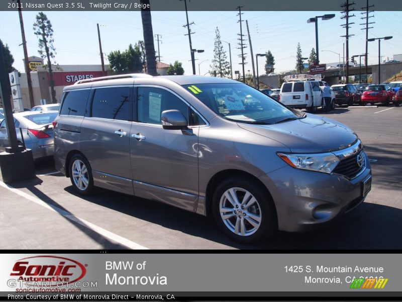 Twilight Gray / Beige 2011 Nissan Quest 3.5 SL