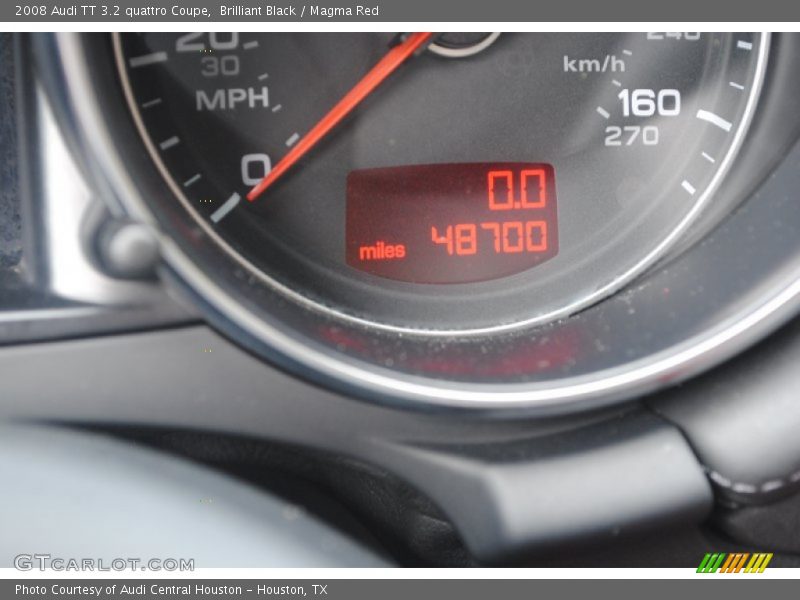 Brilliant Black / Magma Red 2008 Audi TT 3.2 quattro Coupe