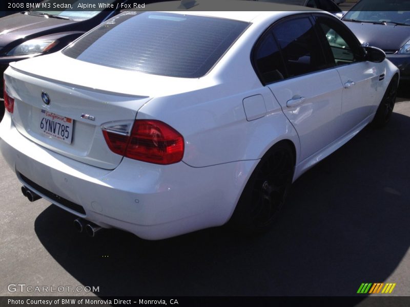 Alpine White / Fox Red 2008 BMW M3 Sedan