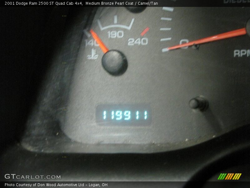 Medium Bronze Pearl Coat / Camel/Tan 2001 Dodge Ram 2500 ST Quad Cab 4x4