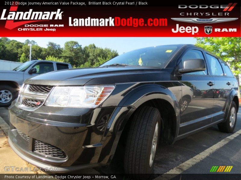 Brilliant Black Crystal Pearl / Black 2012 Dodge Journey American Value Package