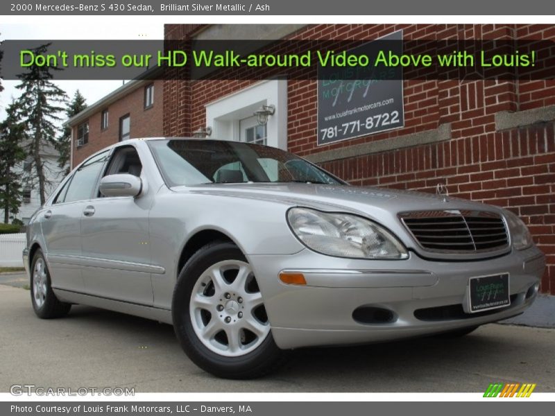 Brilliant Silver Metallic / Ash 2000 Mercedes-Benz S 430 Sedan