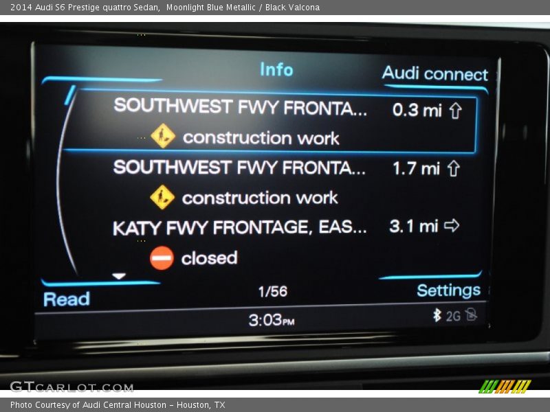 Moonlight Blue Metallic / Black Valcona 2014 Audi S6 Prestige quattro Sedan