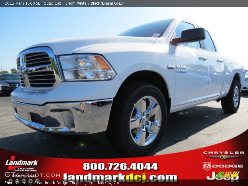 Bright White / Black/Diesel Gray 2013 Ram 1500 SLT Quad Cab