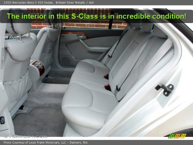Brilliant Silver Metallic / Ash 2000 Mercedes-Benz S 430 Sedan