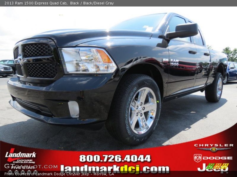 Black / Black/Diesel Gray 2013 Ram 1500 Express Quad Cab