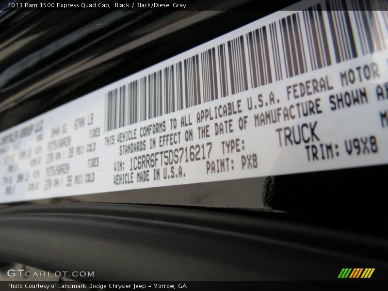 Black / Black/Diesel Gray 2013 Ram 1500 Express Quad Cab