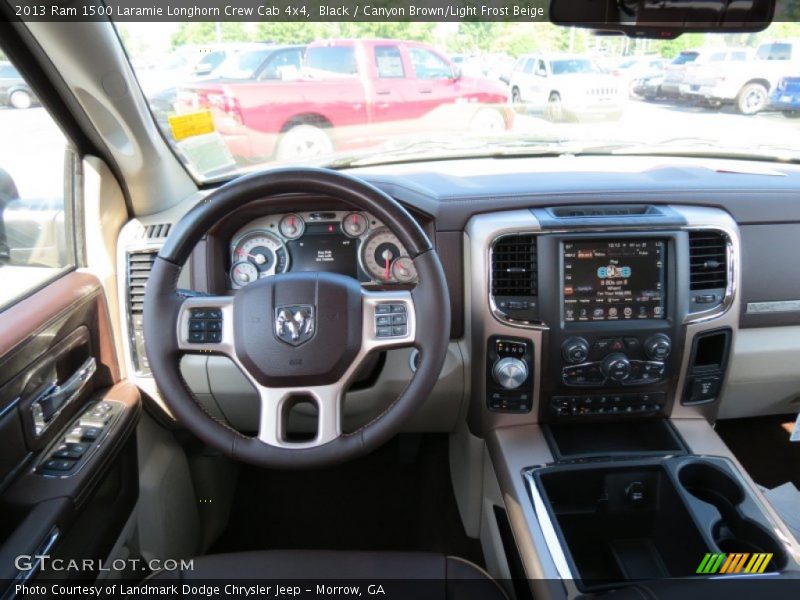 Black / Canyon Brown/Light Frost Beige 2013 Ram 1500 Laramie Longhorn Crew Cab 4x4