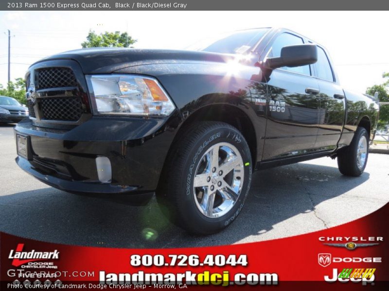 Black / Black/Diesel Gray 2013 Ram 1500 Express Quad Cab