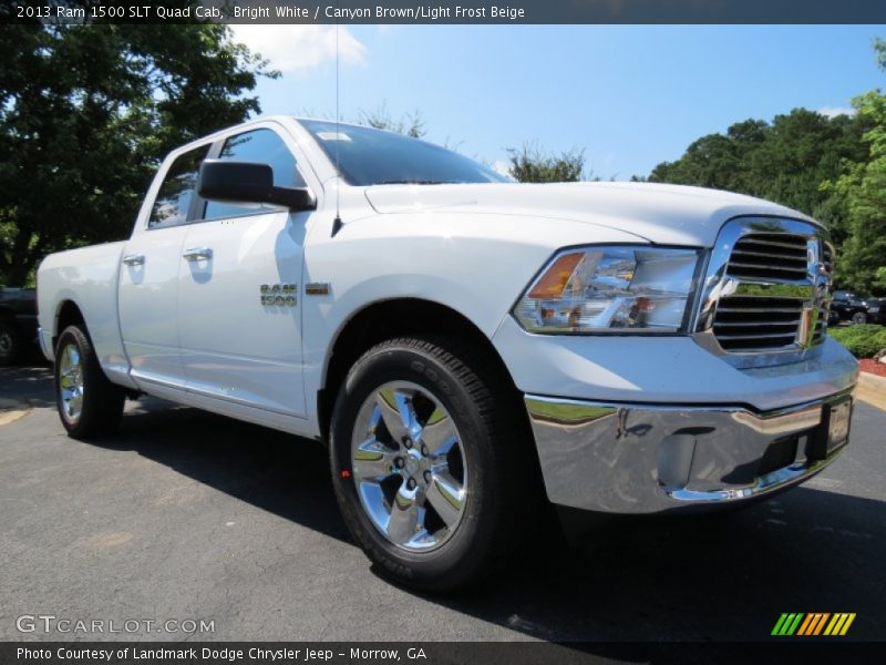 Bright White / Canyon Brown/Light Frost Beige 2013 Ram 1500 SLT Quad Cab