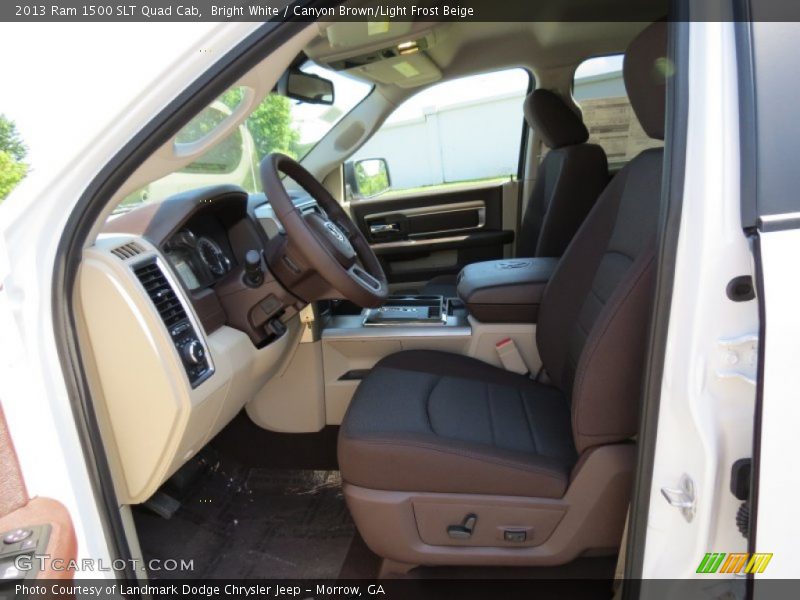 Bright White / Canyon Brown/Light Frost Beige 2013 Ram 1500 SLT Quad Cab