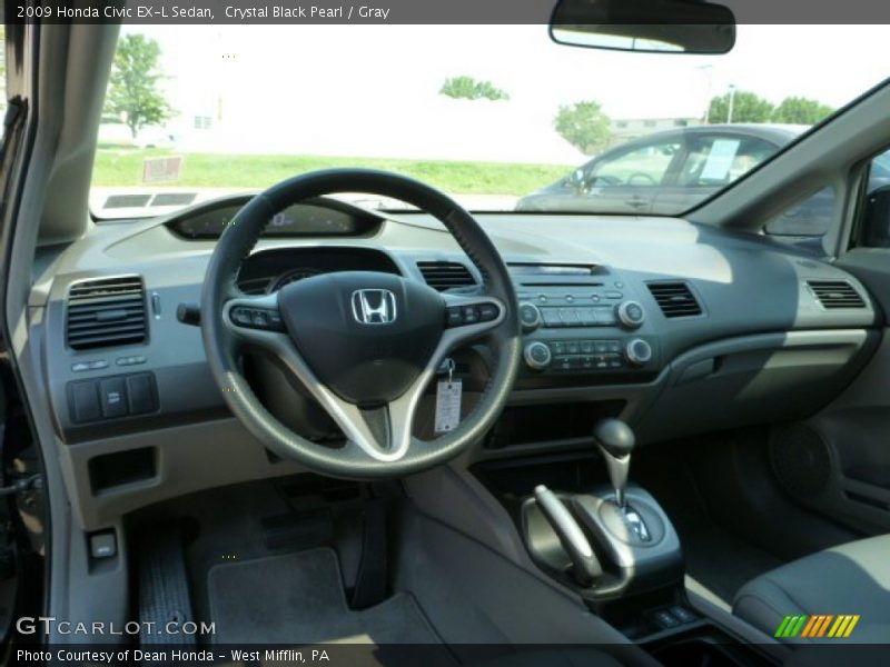 Crystal Black Pearl / Gray 2009 Honda Civic EX-L Sedan