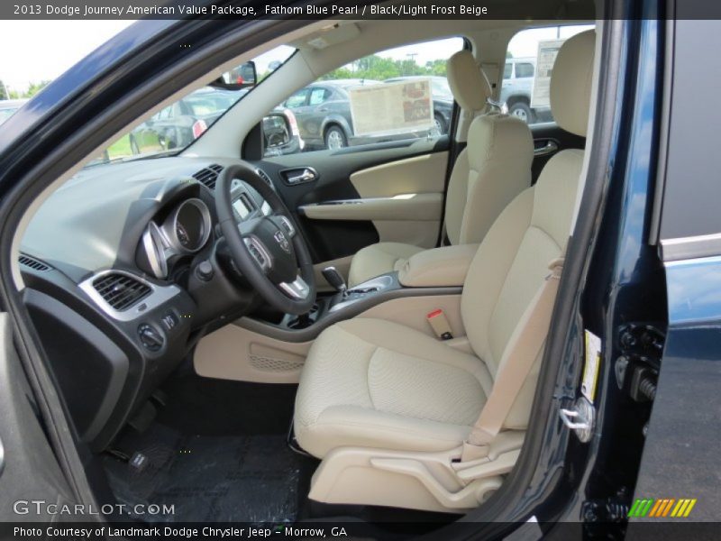 Fathom Blue Pearl / Black/Light Frost Beige 2013 Dodge Journey American Value Package