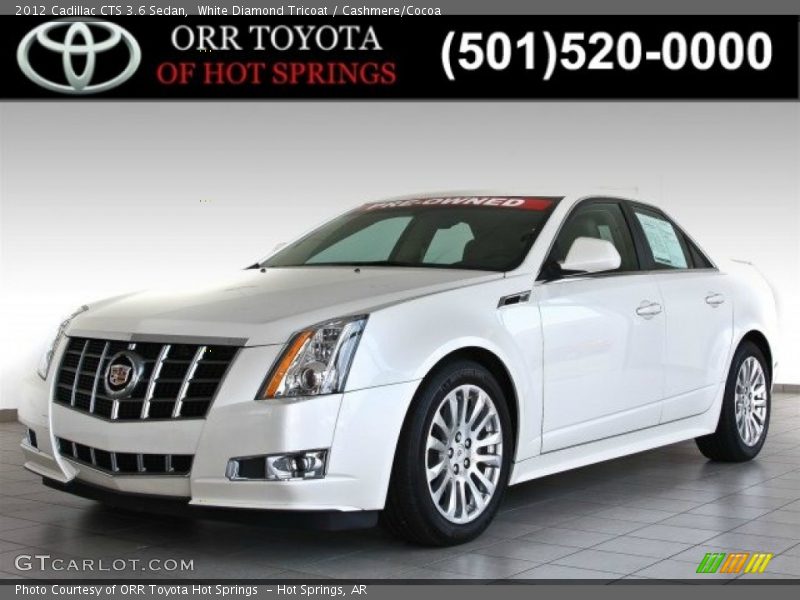 White Diamond Tricoat / Cashmere/Cocoa 2012 Cadillac CTS 3.6 Sedan