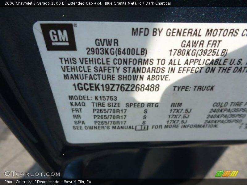 Blue Granite Metallic / Dark Charcoal 2006 Chevrolet Silverado 1500 LT Extended Cab 4x4