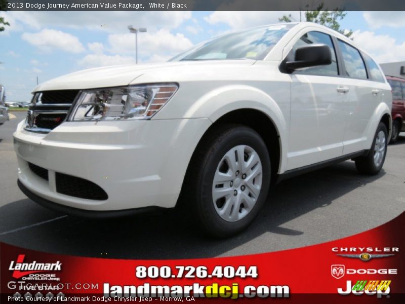 White / Black 2013 Dodge Journey American Value Package