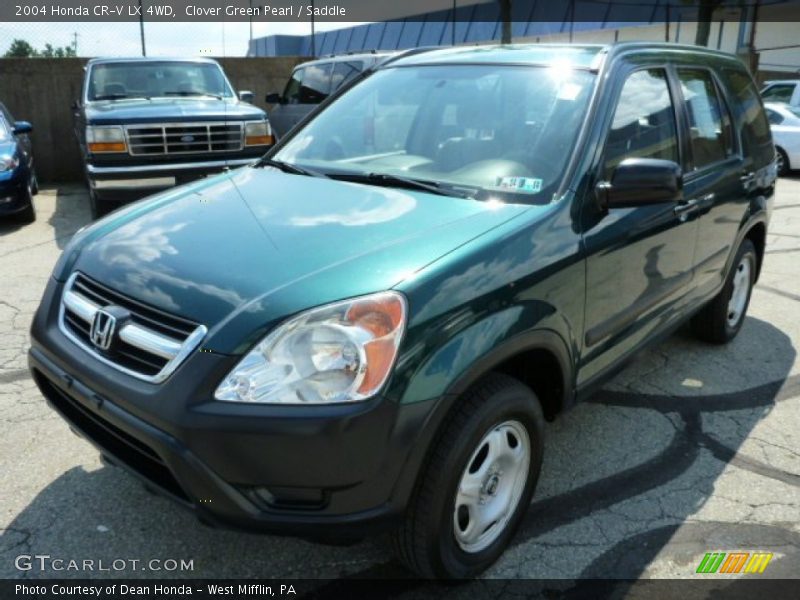 Clover Green Pearl / Saddle 2004 Honda CR-V LX 4WD