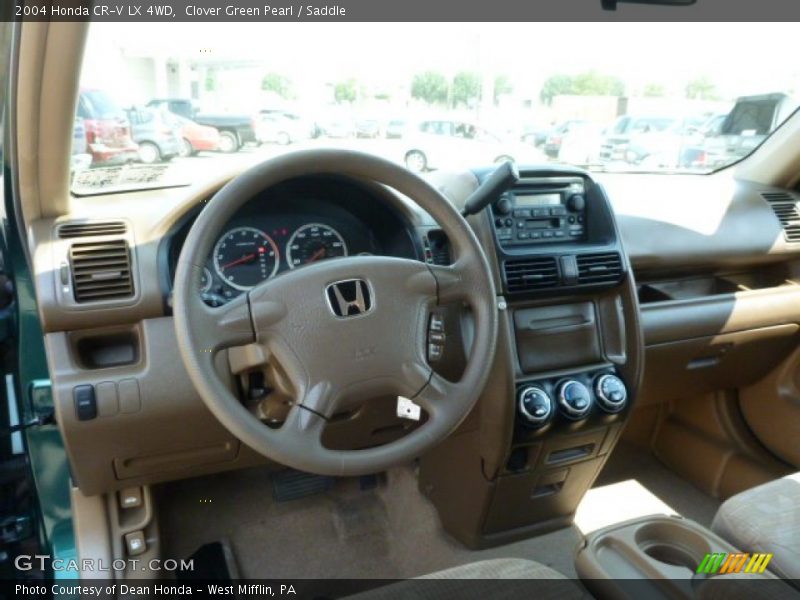 Clover Green Pearl / Saddle 2004 Honda CR-V LX 4WD