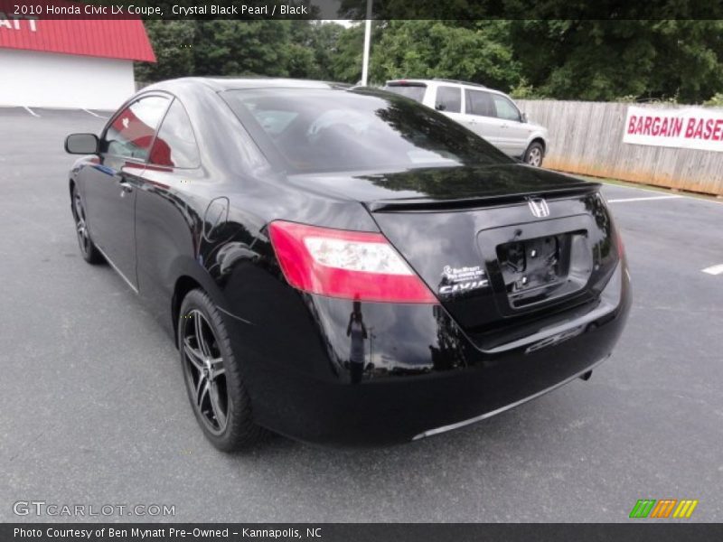 Crystal Black Pearl / Black 2010 Honda Civic LX Coupe