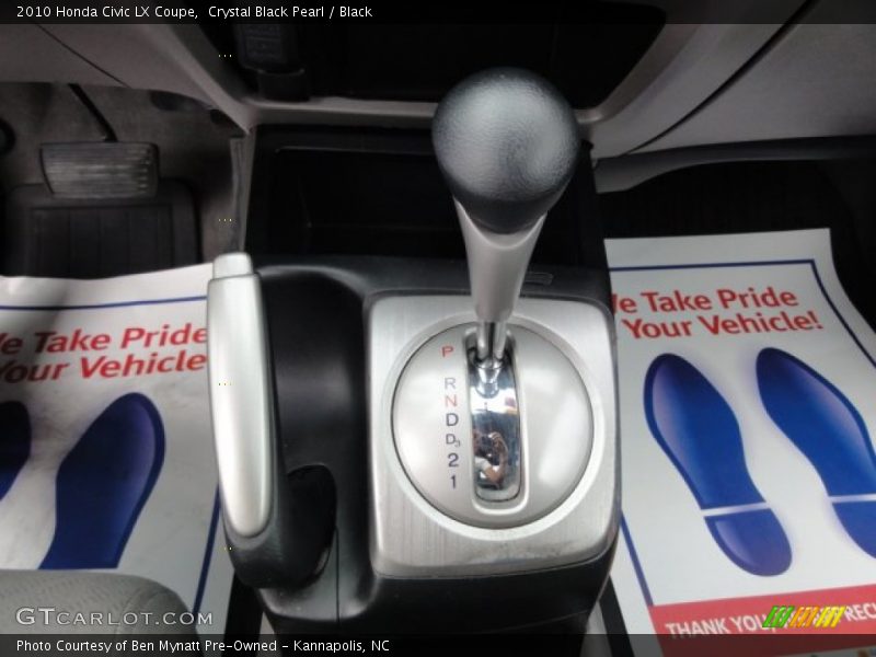 Crystal Black Pearl / Black 2010 Honda Civic LX Coupe