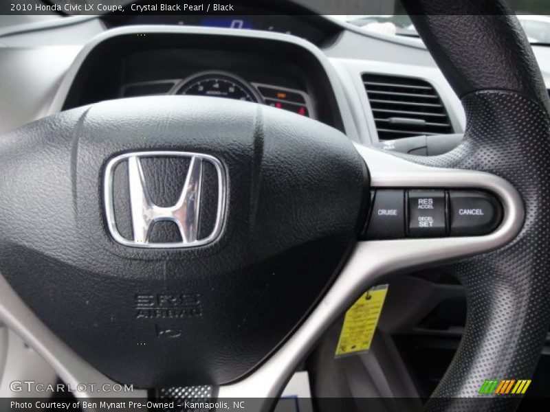 Crystal Black Pearl / Black 2010 Honda Civic LX Coupe