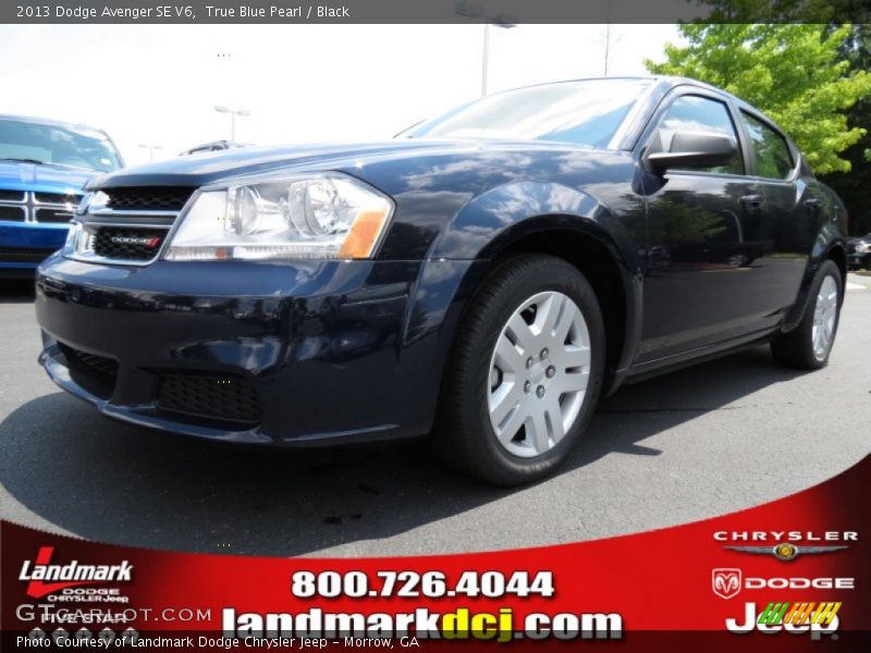 True Blue Pearl / Black 2013 Dodge Avenger SE V6