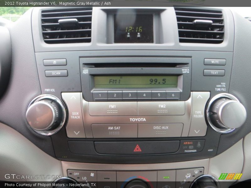 Magnetic Gray Metallic / Ash 2012 Toyota Highlander V6