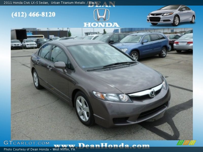 Urban Titanium Metallic / Black 2011 Honda Civic LX-S Sedan