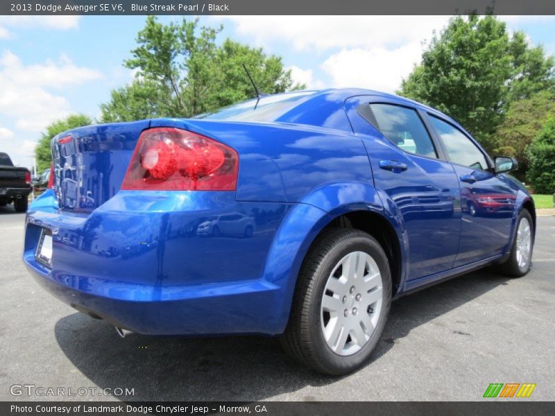 Blue Streak Pearl / Black 2013 Dodge Avenger SE V6