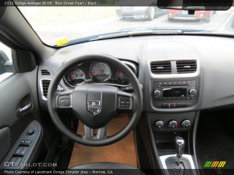 Blue Streak Pearl / Black 2013 Dodge Avenger SE V6