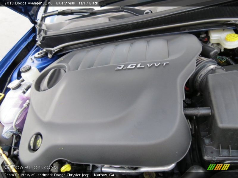 Blue Streak Pearl / Black 2013 Dodge Avenger SE V6
