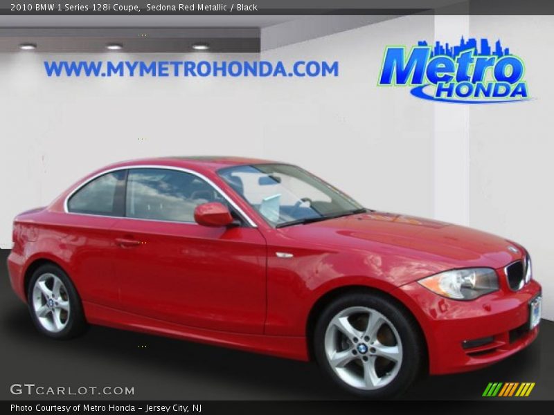 Sedona Red Metallic / Black 2010 BMW 1 Series 128i Coupe