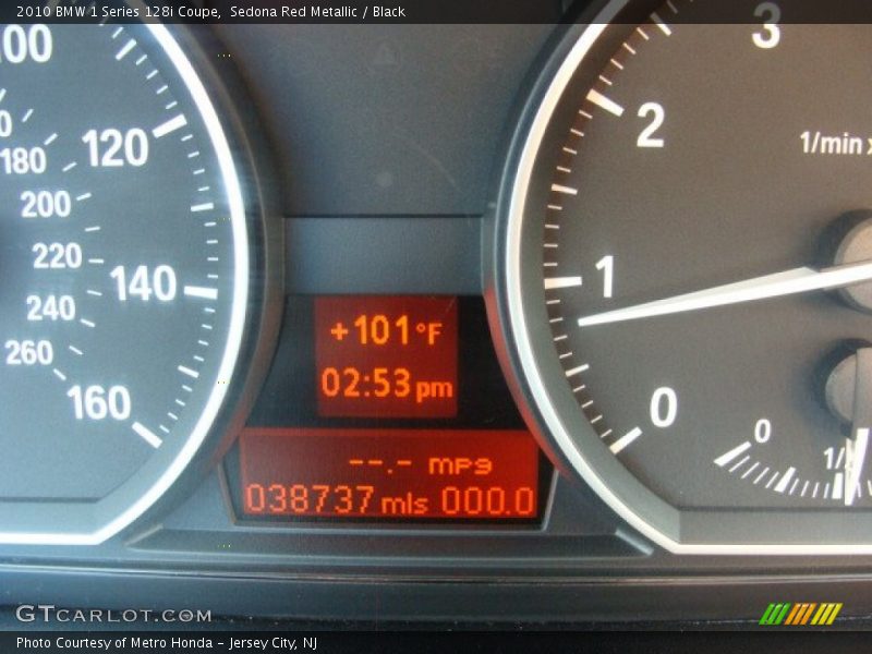 Sedona Red Metallic / Black 2010 BMW 1 Series 128i Coupe