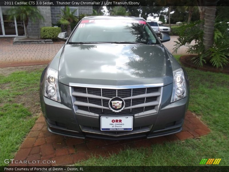 Thunder Gray ChromaFlair / Light Titanium/Ebony 2011 Cadillac CTS 3.0 Sedan