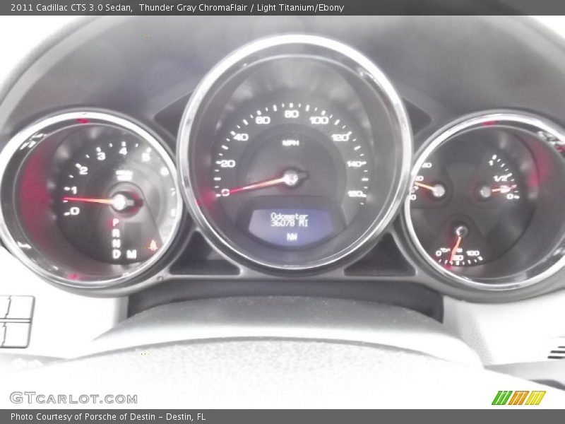 Thunder Gray ChromaFlair / Light Titanium/Ebony 2011 Cadillac CTS 3.0 Sedan