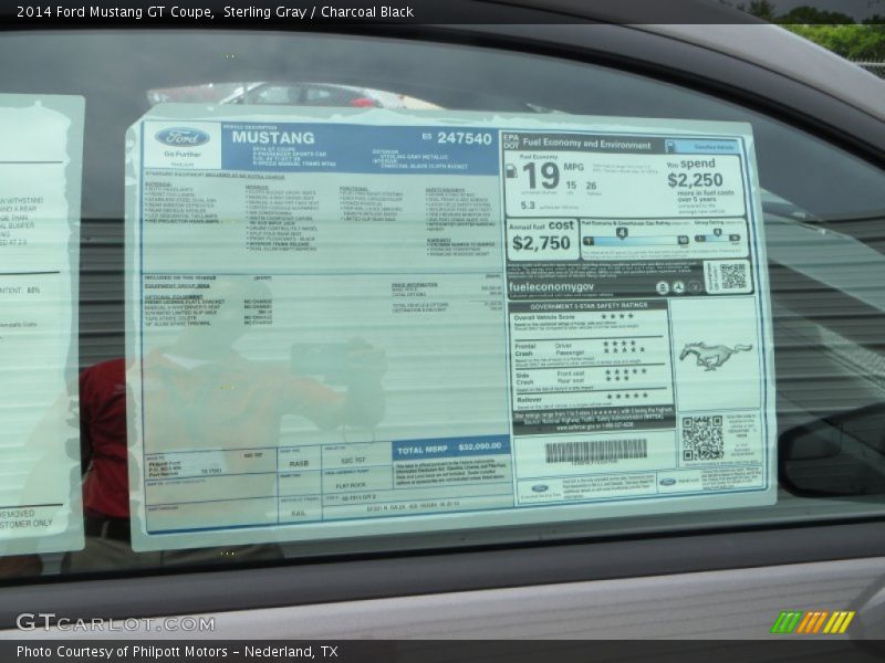 Sterling Gray / Charcoal Black 2014 Ford Mustang GT Coupe