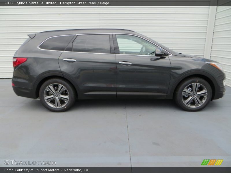 Hampton Green Pearl / Beige 2013 Hyundai Santa Fe Limited