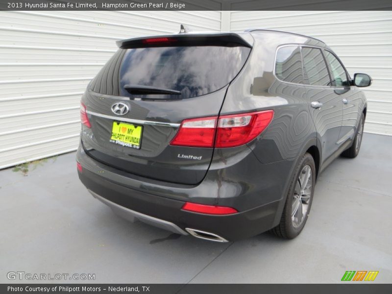 Hampton Green Pearl / Beige 2013 Hyundai Santa Fe Limited