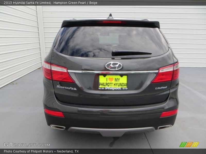 Hampton Green Pearl / Beige 2013 Hyundai Santa Fe Limited