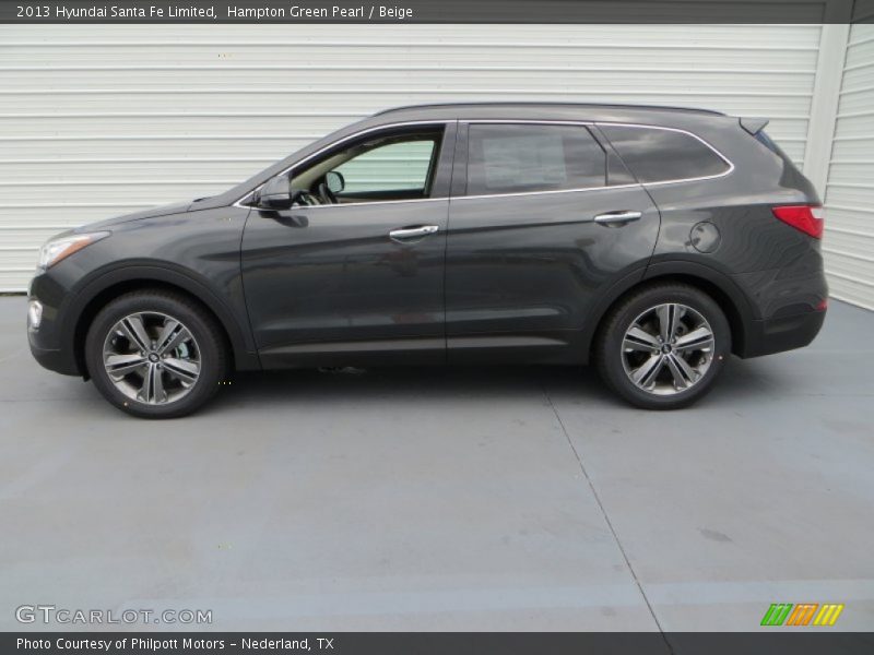 Hampton Green Pearl / Beige 2013 Hyundai Santa Fe Limited