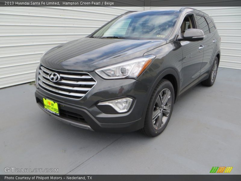 Hampton Green Pearl / Beige 2013 Hyundai Santa Fe Limited