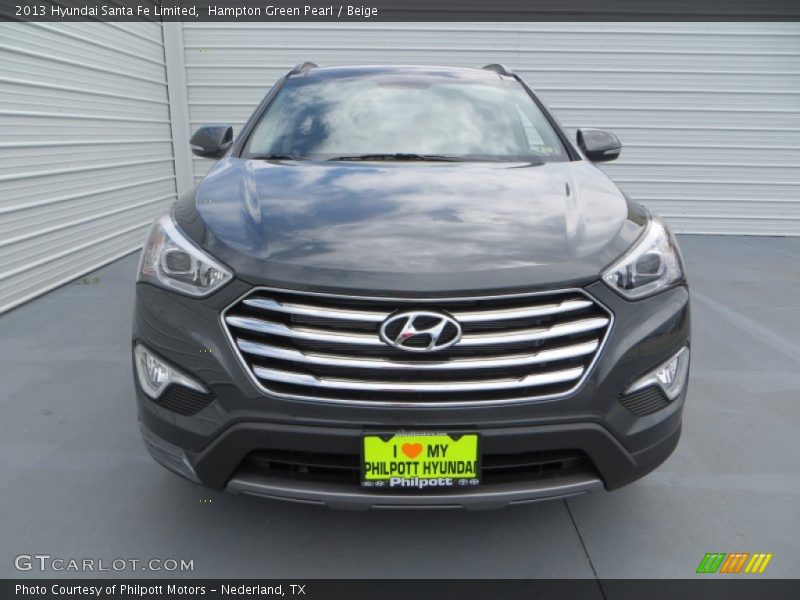 Hampton Green Pearl / Beige 2013 Hyundai Santa Fe Limited