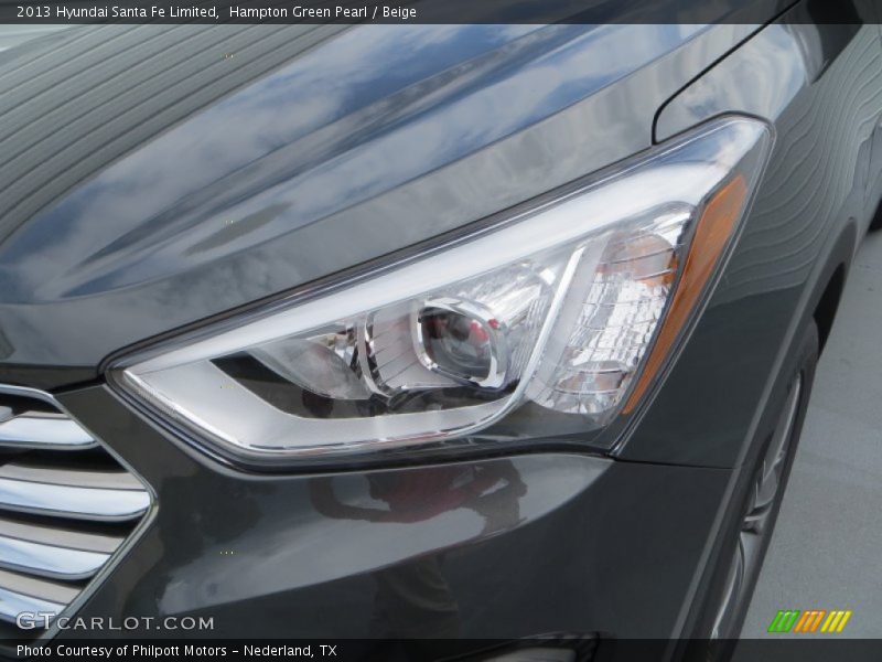 Hampton Green Pearl / Beige 2013 Hyundai Santa Fe Limited