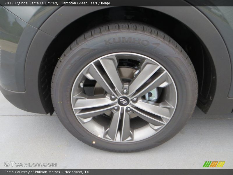 Hampton Green Pearl / Beige 2013 Hyundai Santa Fe Limited